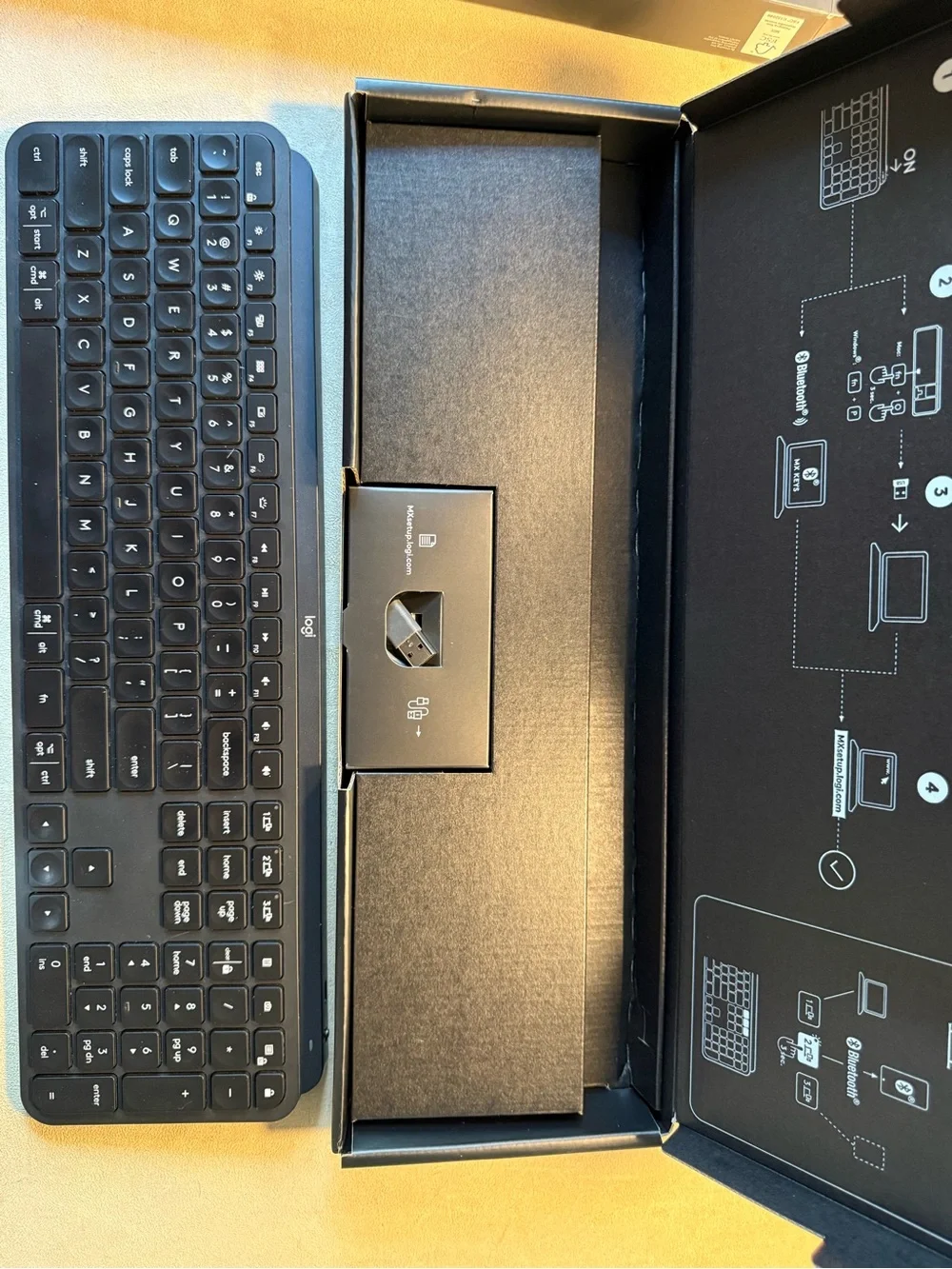 Logitech MX Keys Full-Size Wireless Keyboard - Black